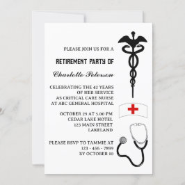Modern Nurse Pension Party Inbjudningar