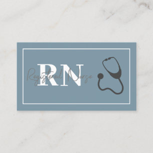 Modern Nurse Stethoscope Blue Script-Professionell Visitkort