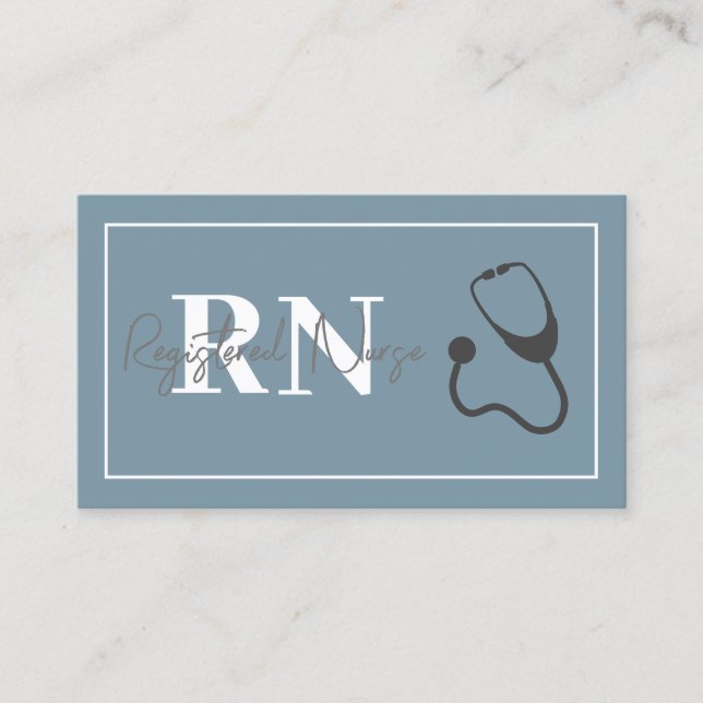 Modern Nurse Stethoscope Blue Script-Professionell Visitkort (Framsida)