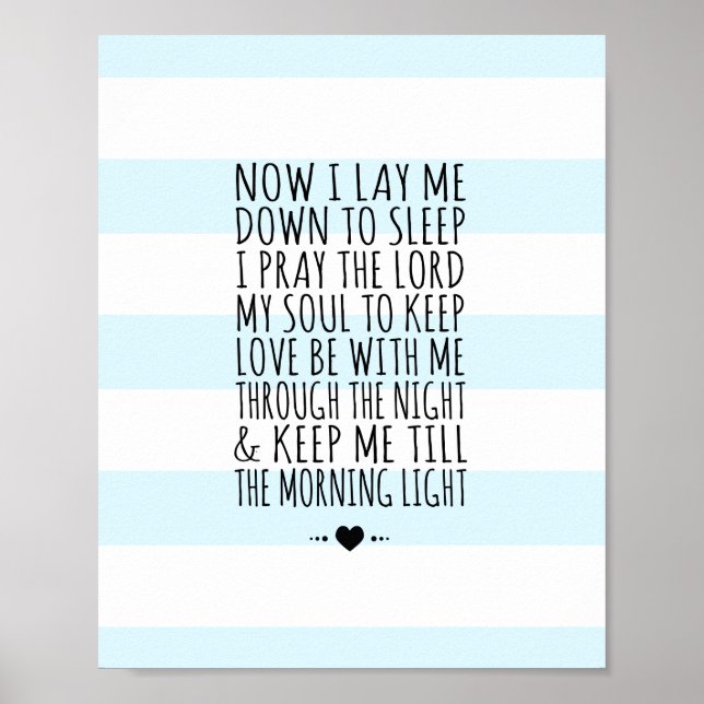 Modern Nursery Wall Art Child's Prayer Skriv ut Poster (Framsidan)