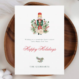 Modern Nutcracker Foliage Glad helg Julkort