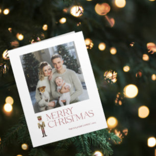 Modern Nutcracker God jul Family Photo Kort
