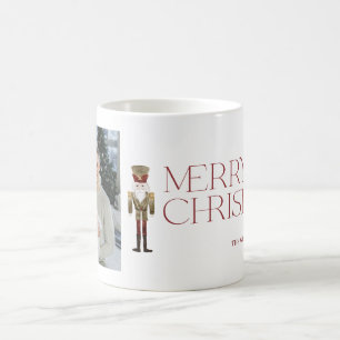 Modern Nutcracker God jul Photo Typography Kaffemugg