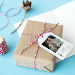 Modern Nutcracker God jul Photo Typography Presentetikett