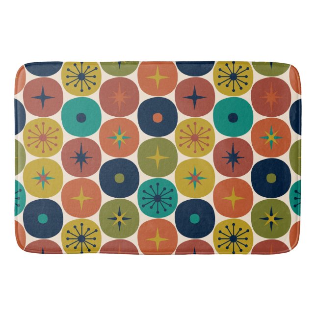 Modern nutida atomteknik i Retro Mönster Badrumsmatta (Framsidan)