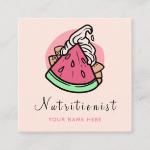 Modern Nutritionist Dietitian Fruit Social Media Fyrkantigt Visitkort