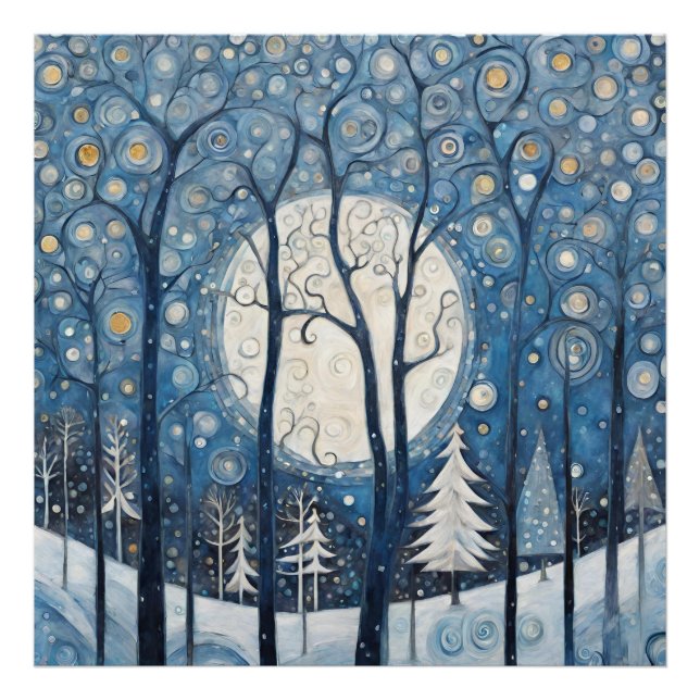 Modern nuy Whimsical Forest Scene Fototryck (Framsidan)