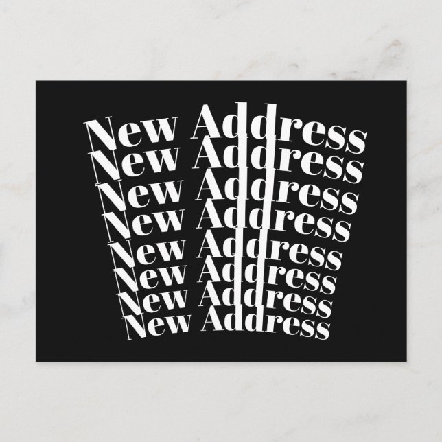 Modern Ny adress varning för svartvitt Vykort (Framsida)