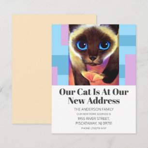 Modern Ny adress Vi har flyttat Pet Cat Text Meddelande