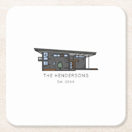 Modern ny hemstad Party Underlägg Papper Kvadrat