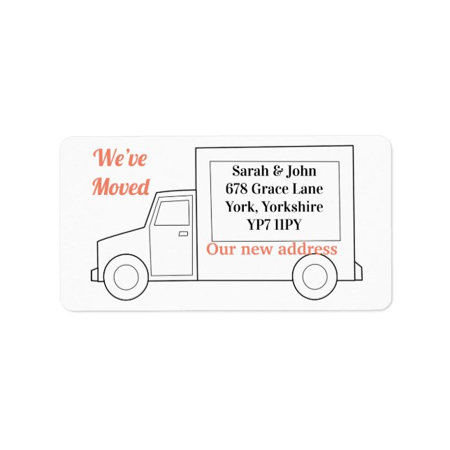 Modern ny hemuppdatering Vi har Flyttat adressetik Adressetikett (Framsidan)