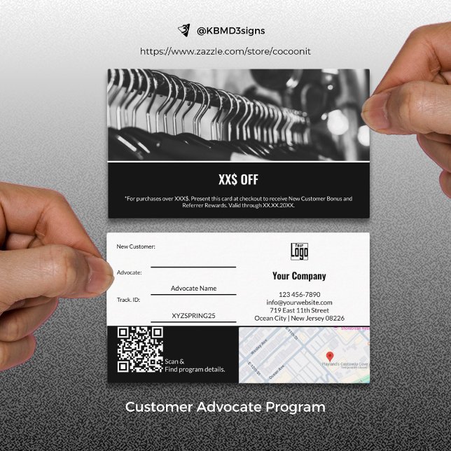 Modern ny kundadvokat belönad rabattkort (Modern New Customer Advocate Reward Referral Card)