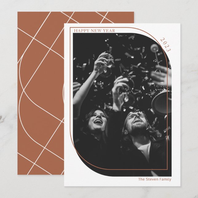 Modern ny övertäckning av fototerracotta julkort (Fram/baksida)