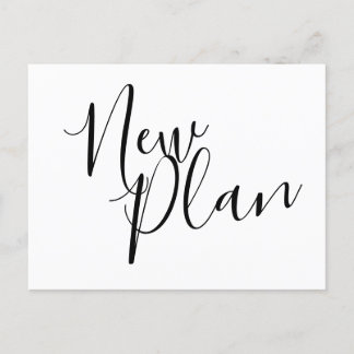 Modern Ny Plan Ändra Datum Bröllop Meddelande Vykort