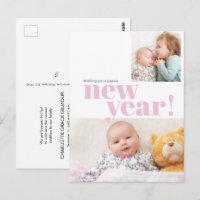 Modern Nyår Rosa Babyflicka Födelse Foto