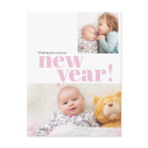 Modern Nyår Rosa Babyflicka Födelse Foto