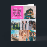 Modern nyare rosa-fotosamlingsladd 21 födelsedag kort<br><div class="desc">Coola modernt stödraster för nyare rosa-bilder på 21-årsdagen,  lägg till 8 av dina vänners favoritfoto med ett modernt typsnitt för elegant och coola. Lägg till meddelandet inuti.</div>