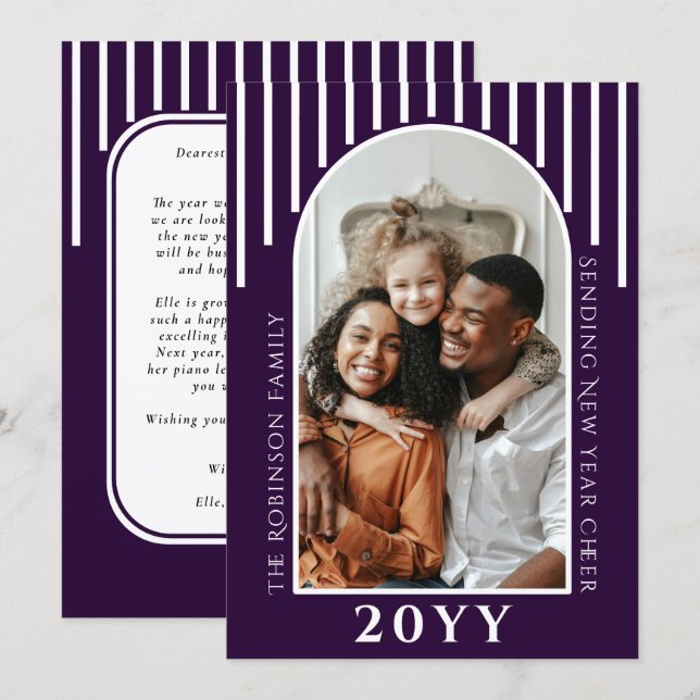 Modern Nyårs Hälsningskort Text på Baksidan Julkort (Fram/baksida)