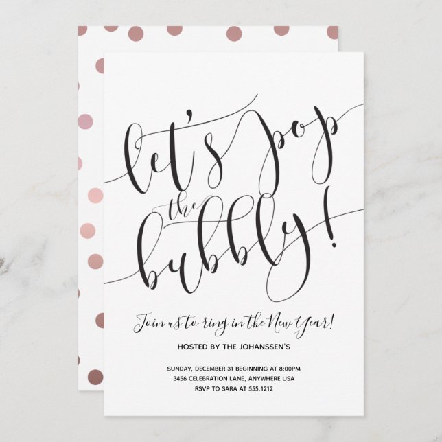 Modern Nyårsafton-gruppinbjudan Inbjudningar (Fram/baksida)