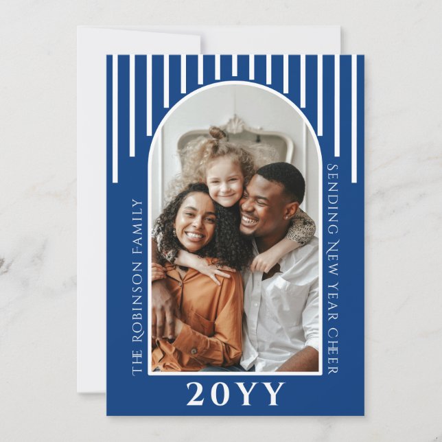 Modern Nyårshälsning Bildkort Meddelande på Baksid (Framsida)