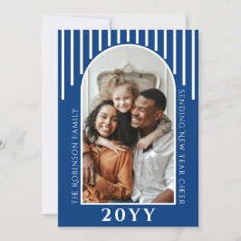 Modern Nyårshälsning Bildkort Meddelande på Baksid