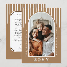 Modern Nyårshälsning Fotokort Meddelande på Baksid