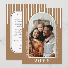 Modern Nyårshälsning Fotokort Meddelande på Baksid