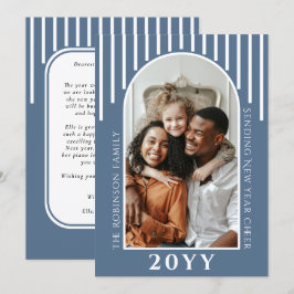 Modern Nyårshälsning Fotokort Meddelande på Baksid