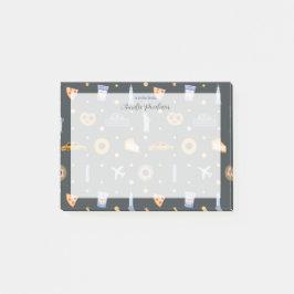 Modern NYC Mönster Mörk Grått Namn Post-it Block