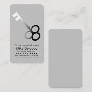 Modern nyckel hem sälj mäklare beige visitkort