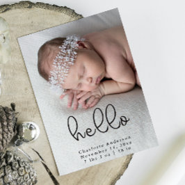 Modern nyfödd foto kalligraphy Birth Meddelande