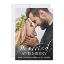 Modern Nygift Foto Gift och Glad