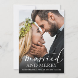 Modern Nygift Foto Gift och Glad Julkort