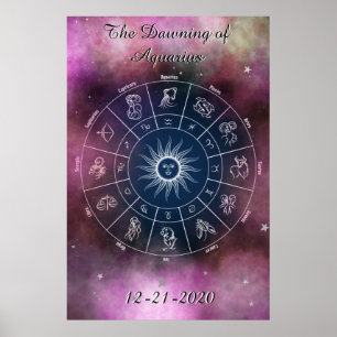 Modern nyinläggning av Aquarius Wheel Quote Poster