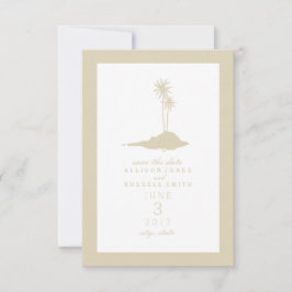 Modern ö Beach Wedting Save Date - Sand Spara Datumet