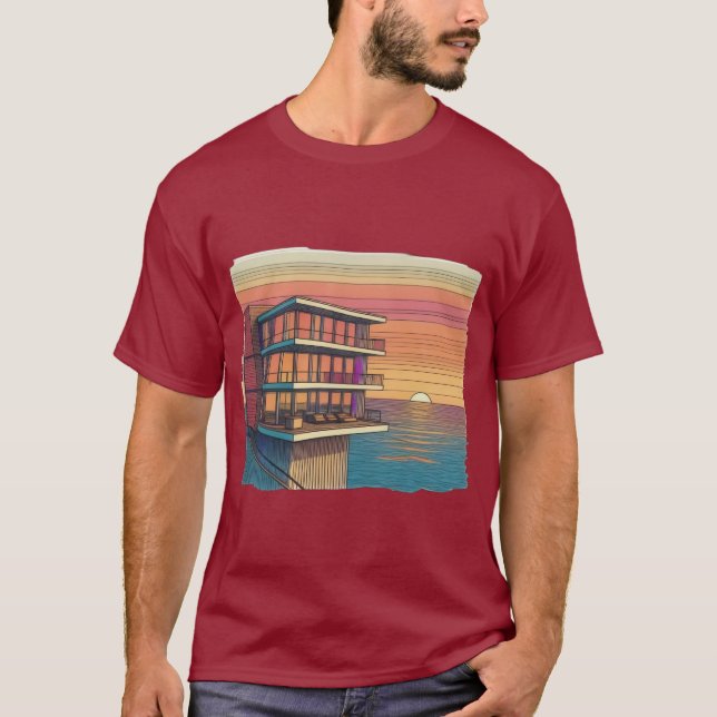 Modern oasis: Luxury Sunset T Shirt (Framsida)
