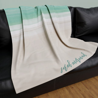 Modern Ocean Beach Turcos Sand Fleece Blanket