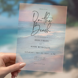 Modern Ocean Sunset Watercolor On Beach Wedding
