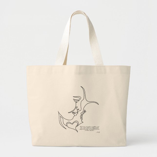 Modern och barnet hänger lös jumbo tygkasse (Framsidan)