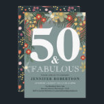 Modern och Chic 50 och Fabulous Birthday-inbjudan Inbjudningar<br><div class="desc">De här 50 och Fabulous-inbjudningarna passar perfekt för nästa chic och elegant, 50:e födelsedagsfesten firande! Inbjudningarna har en marin blå bakgrund med ett fantastiskt gräns av ljusa moderna blommor, med utrymme för dig att lägga till alla detaljer om ditt femtio och fantastiska party. På baksidan av inbjudan hittar du ett...</div>