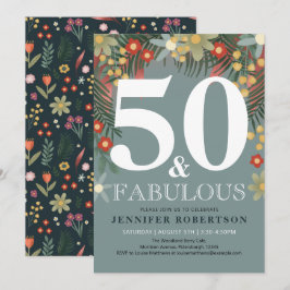 Modern och Chic 50 och Fabulous Birthday-inbjudan Inbjudningar