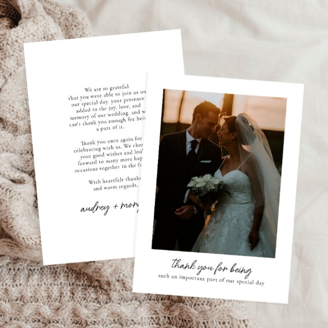 Modern och Chic Foto Bröllop Tack Kort (Skapare uppladdad)