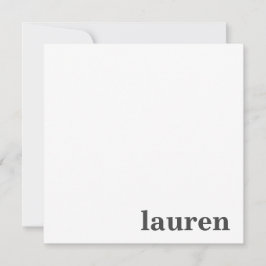 Modern och Chic Monogram Namn i träkol Anteckningskort