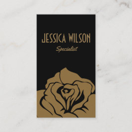 Modern och chic svart guldblomma visitkort