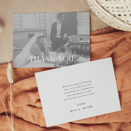 Modern och chic tacksedel för bröllop vykort