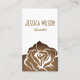 Modern och chic vit mörk guldblomma visitkort