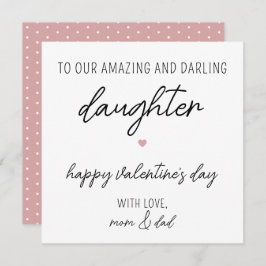 Modern och Cute Valentine Day Card för dotter Kort