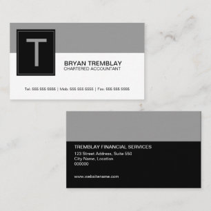 Modern och djärv monogram visitkort