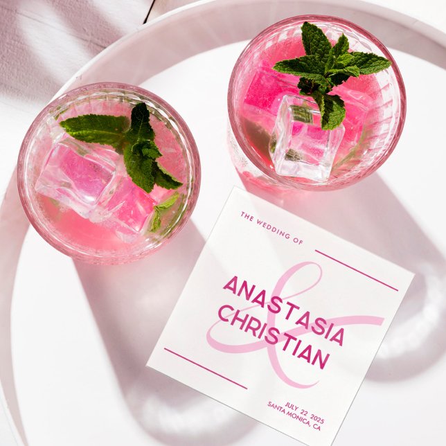 Modern och djärvt magenta bröllop pappersservett (Skapare uppladdad)