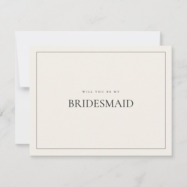 Modern och Elegant Beige Bridesmaid Frieri kort (Framsida)